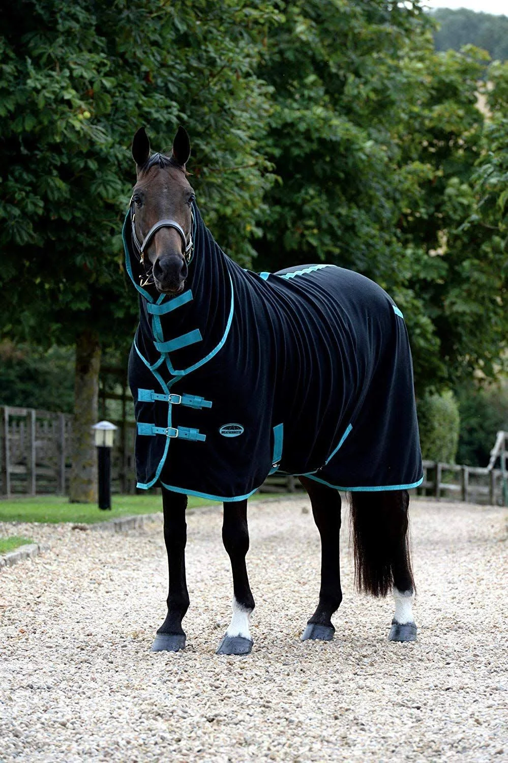 Weatherbeeta Fleece Combo Neck Cooler Black/Turquoise / 69