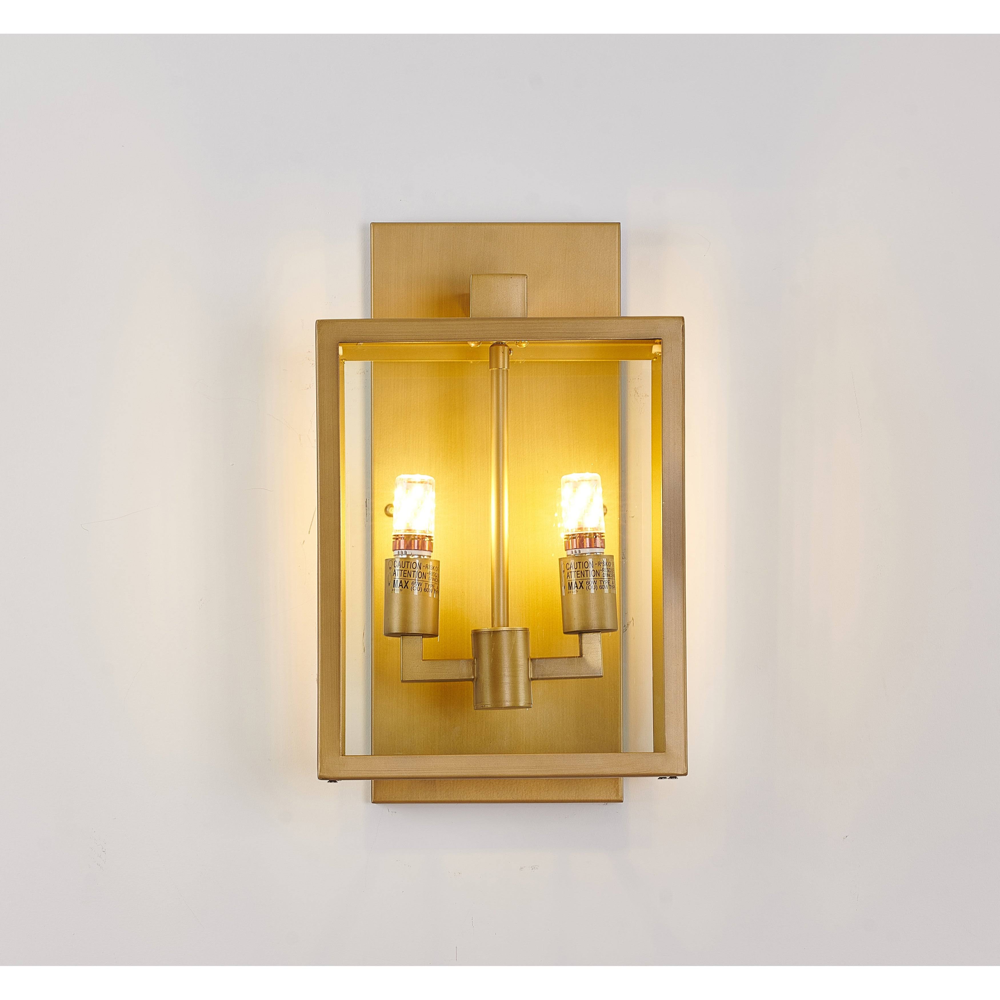 Bethel International KC04W16BR Canada 2 Light 17 inch Gold Outdoor Wall Sconce