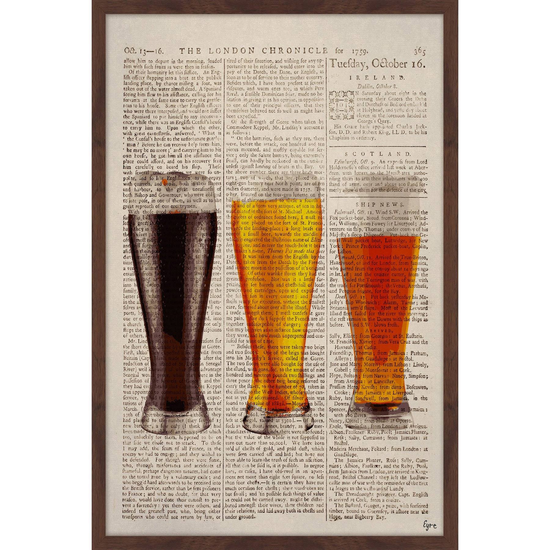 Marmont Hill Inc 'Lager Styles' Framed Painting Print, 16 x 24