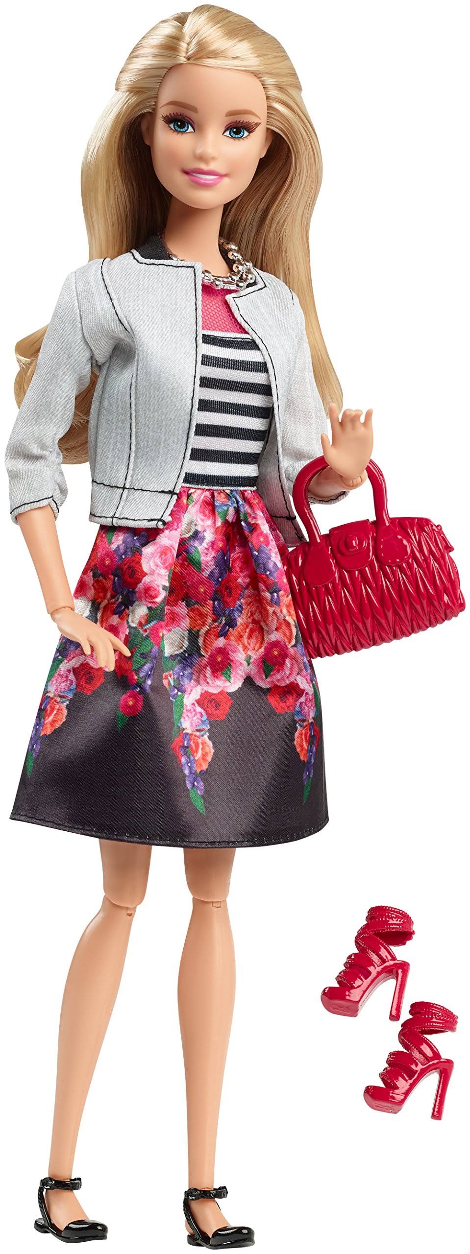 Barbie Style Doll - White Jacket u0026 Floral Skirt