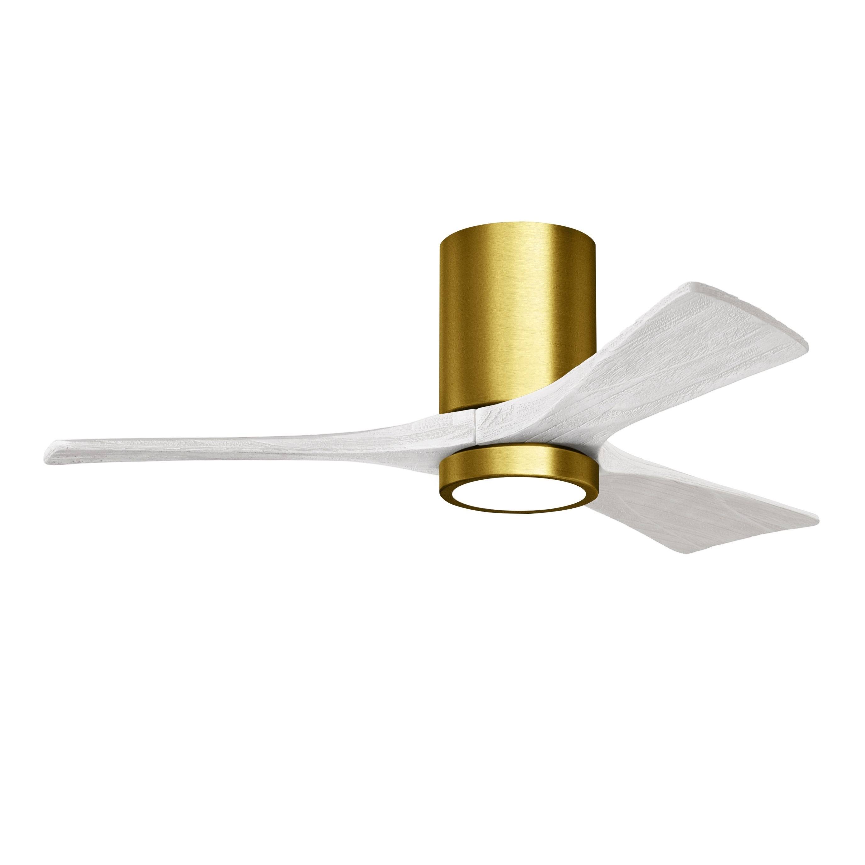 Matthews Fan Irene-3HLK 42-Inch Brushed Brass Ceiling Fan with LED Light Kit - Matte White