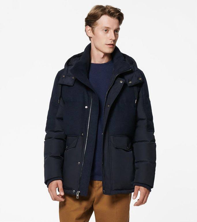 Andrew Marc Rhodes Mid-Length Down Puffer - Blue - Parka Jackets