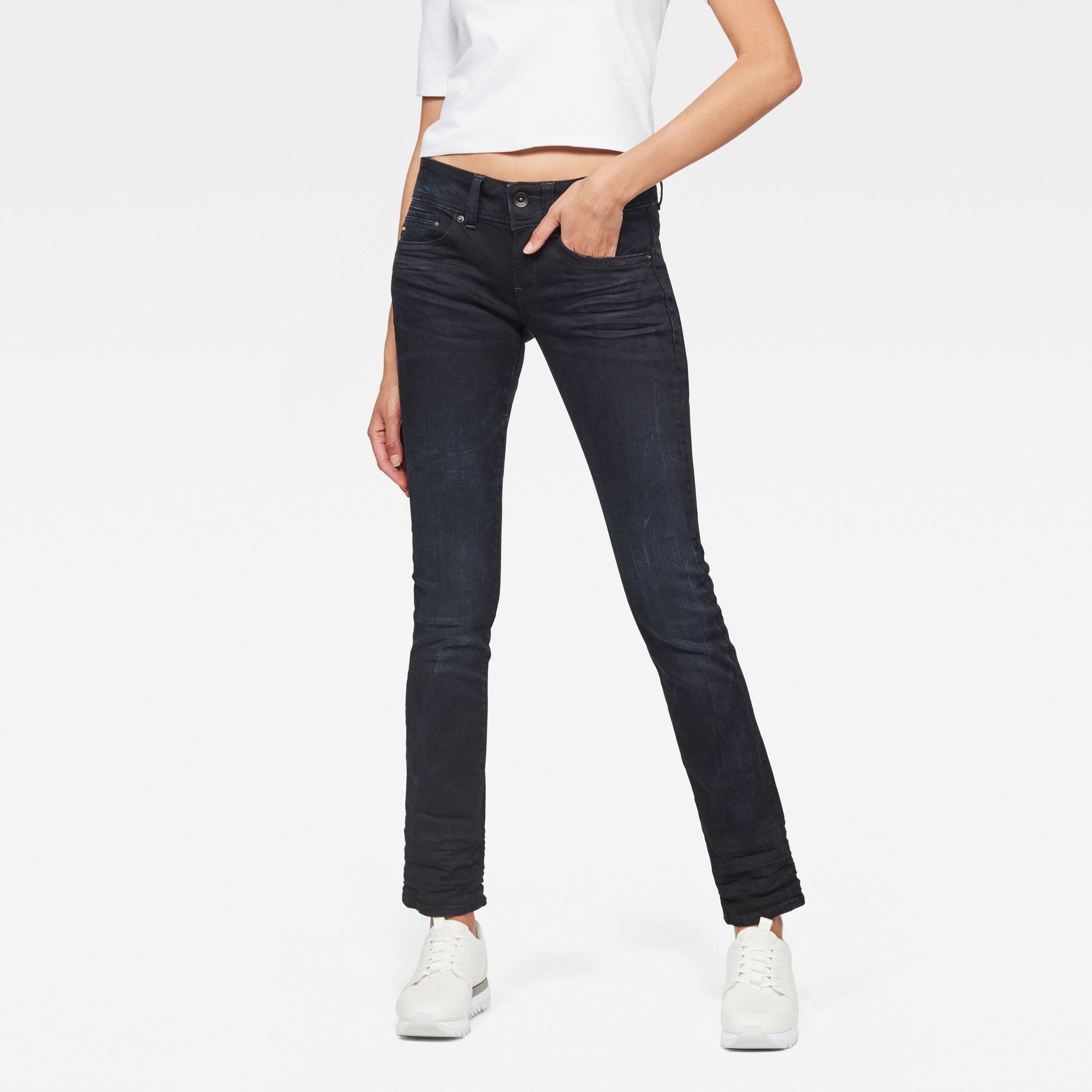 G-Star Raw Midge Saddle Mid Straight Leg Jeans, Size 23 - Dk Aged at Nordstrom Rack