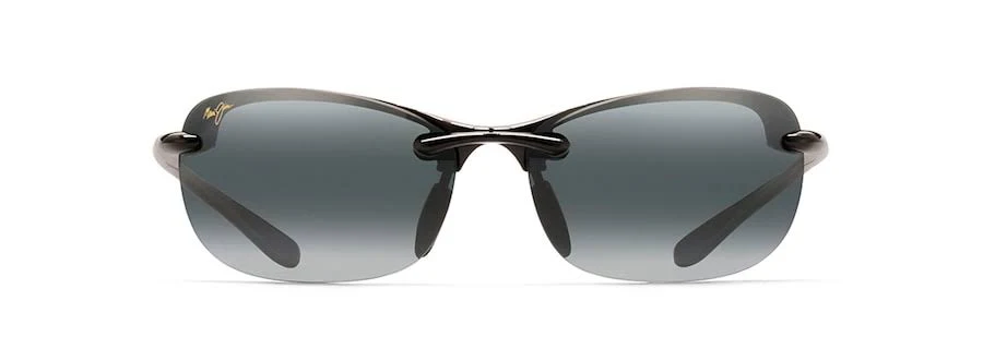 Maui Jim Hanalei Rimless Polarized Sunglasses | Gloss Black Frames with Neutral Grey Lenses