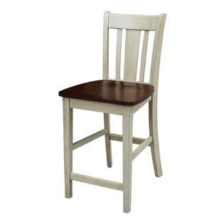 International Concepts San Remo 24 in. Almond and Espresso Bar Stool