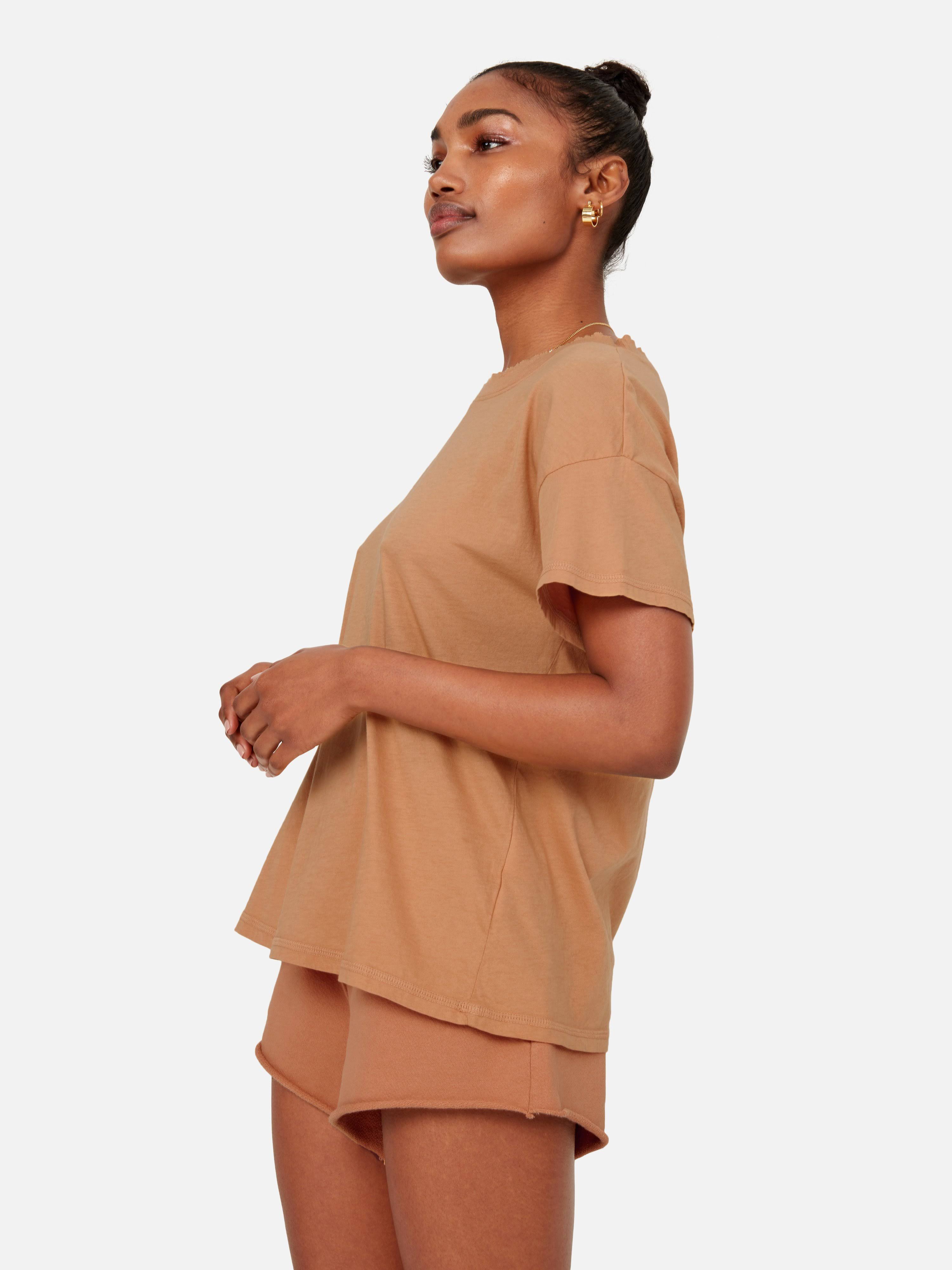 Organic Cotton Raw Neck Boxy Tee Sedona / L