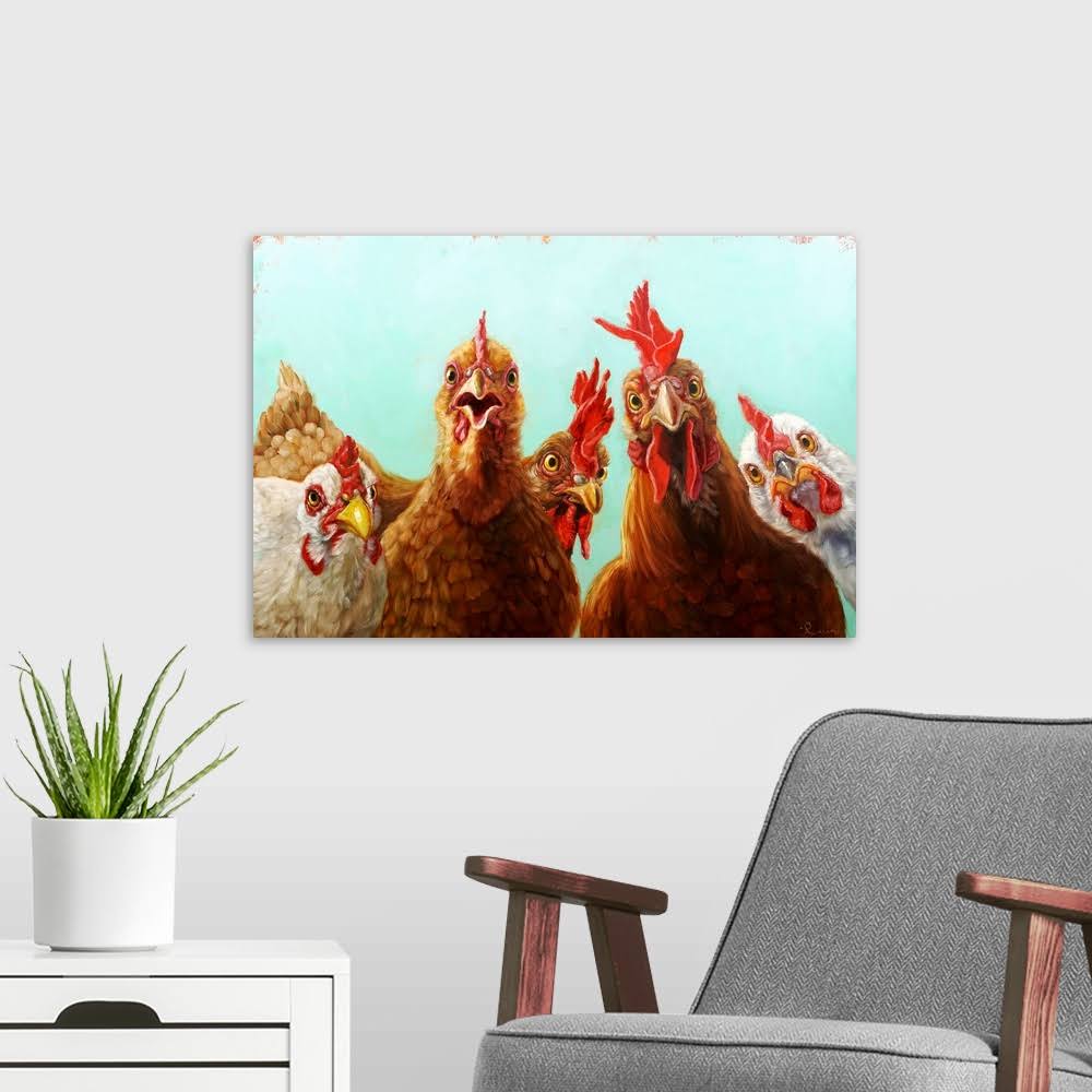 Chicken for Dinner | Canvas Wall Art | 24x16 | Great Big Canvas