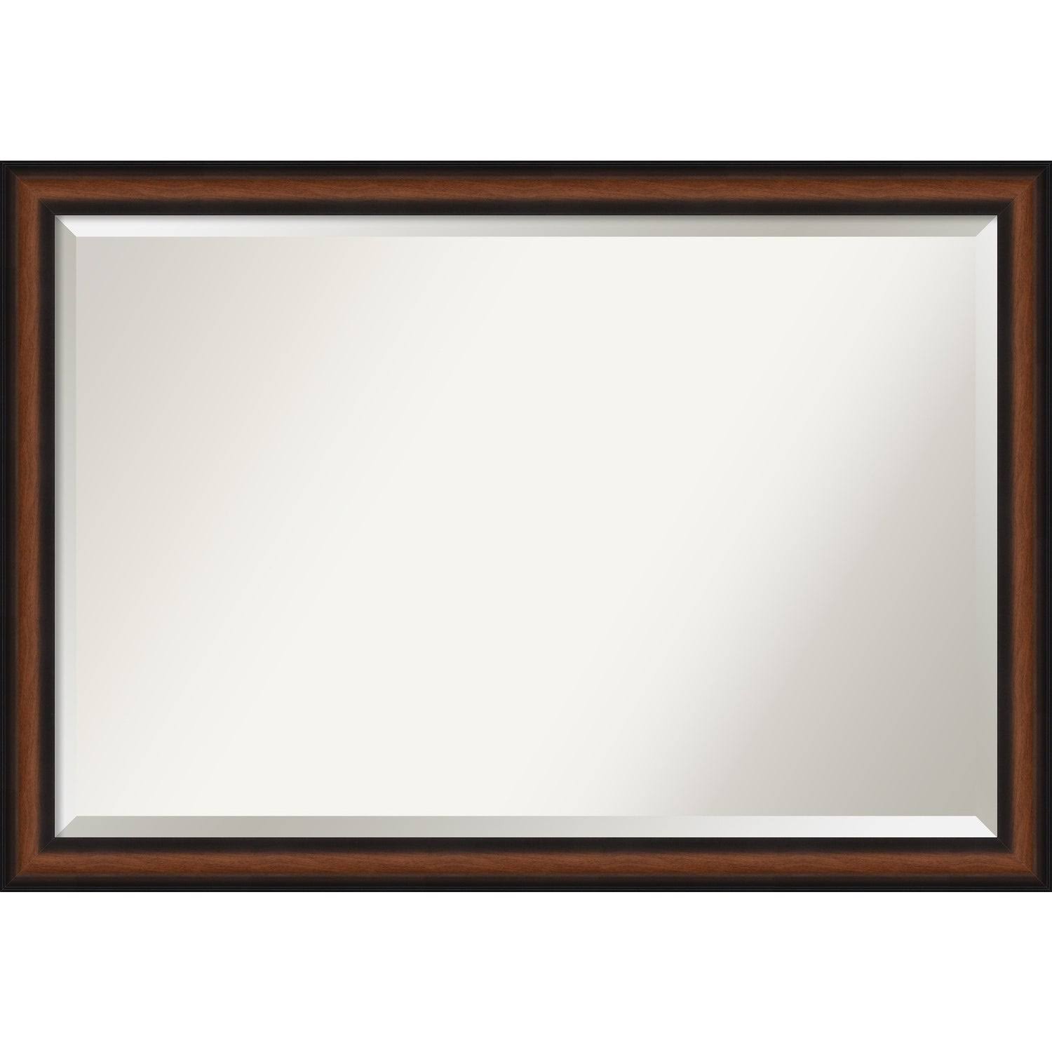 Porch u0026 den Peony Walnut Finish Vanity Wall Mirror - Medium Large (22 x 27-inch)