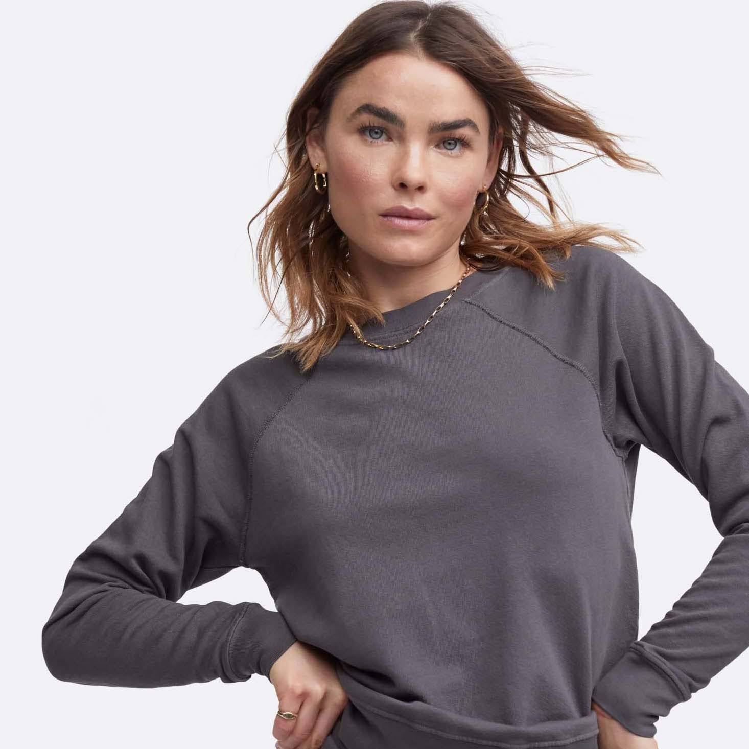 Organic Terry Raglan Sweatshirt Charcoal / 2x