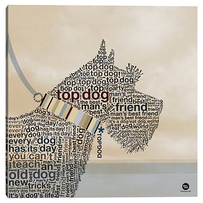 Word Dogs 1 Canvas Art Print, 20x20 in.