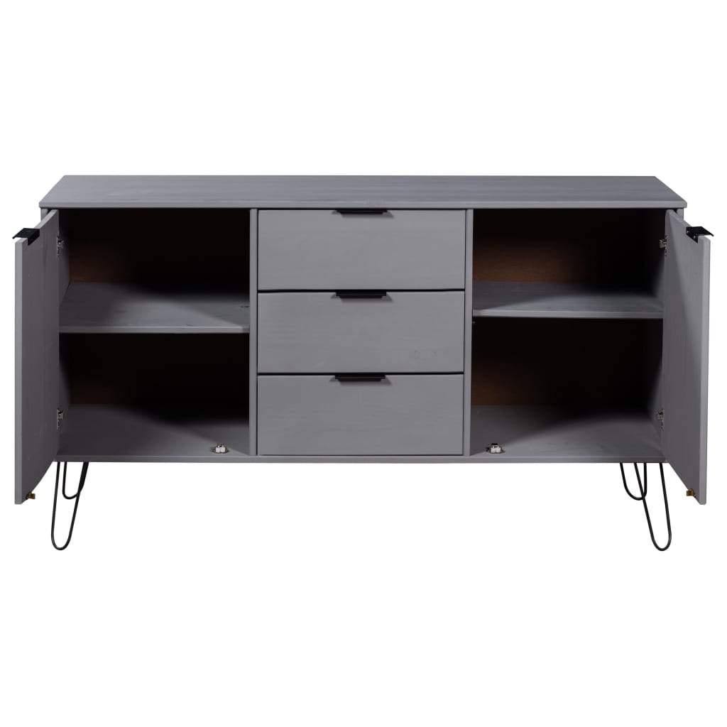 vidaXL Sideboard New York Range Gray Solid Pine Wood