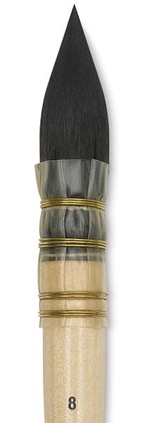 Isabey Original Siberian Blue Squirrel Brush - Quill Mop, Short Handle, Size 8