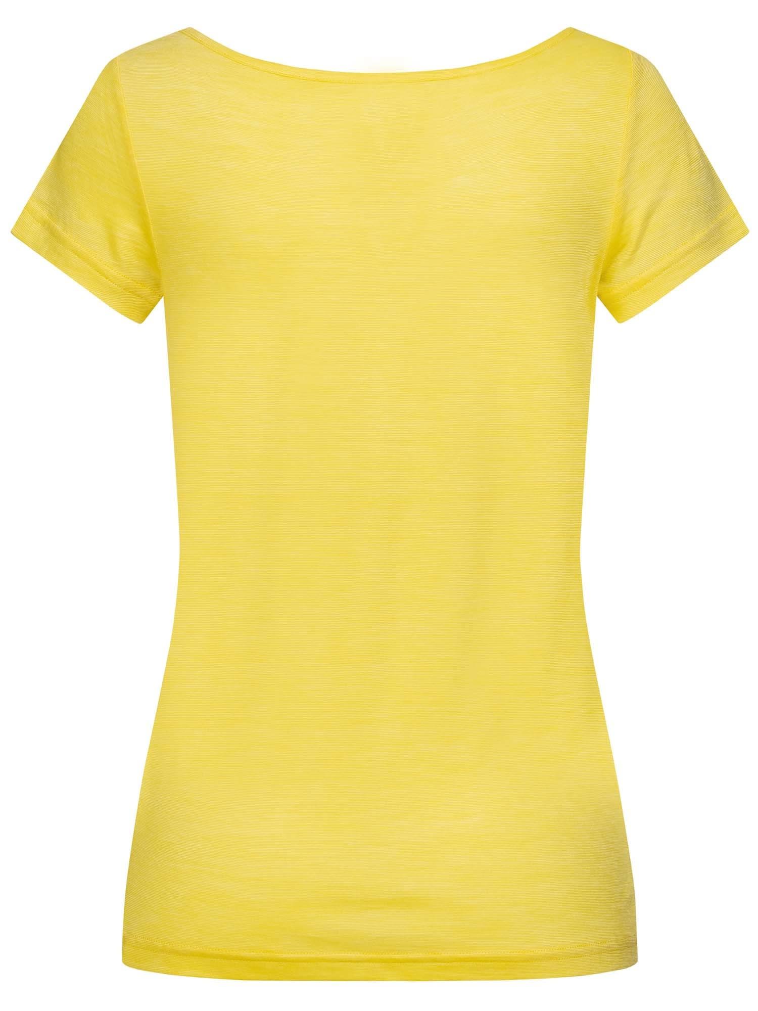 Super.Natural Relax Tee Yellow, Womens Merino Short-Sleeved T-Shirt, Size S - Color Aurora Melange