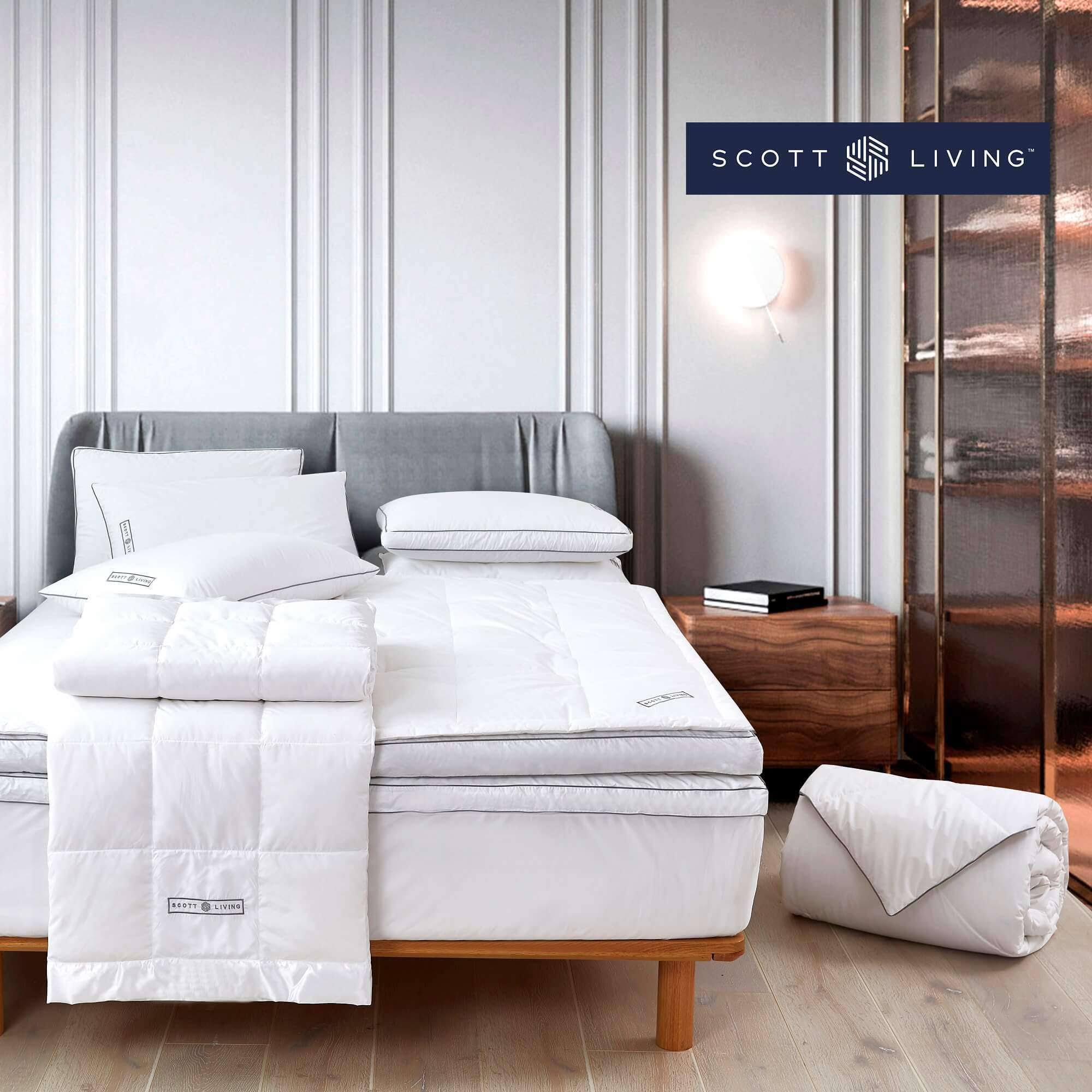 Scott Living 225 Thread Count Tencel and Poly Filled Mattress Topper Queen