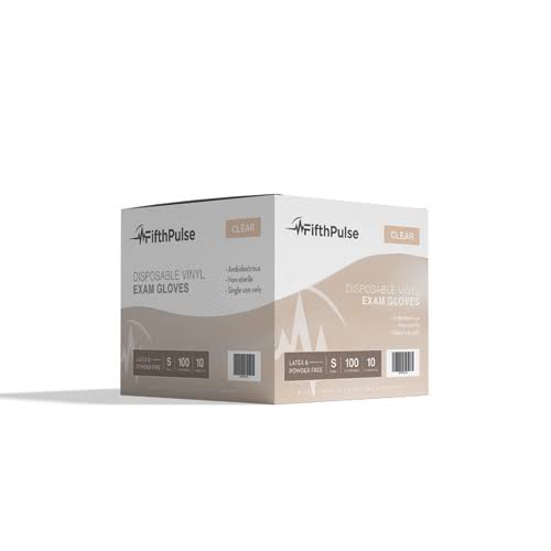 Fifth Pulse Vinyl Exam Latex Free u0026 Powder Free Gloves - Clear - 10 Boxes of 100 - 1000 Total (Small)