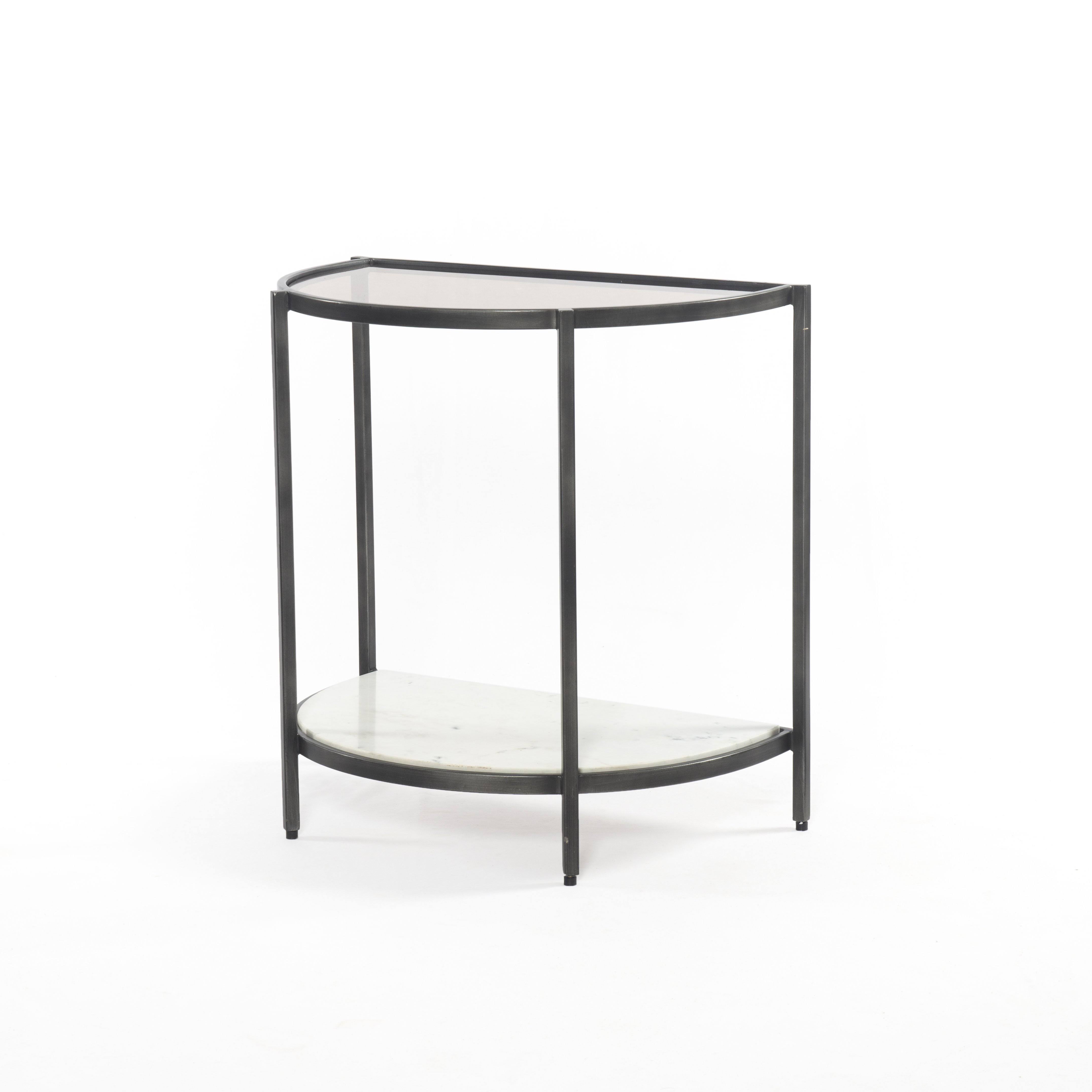 Four Hands Grace End Table Grey Smoked Glass