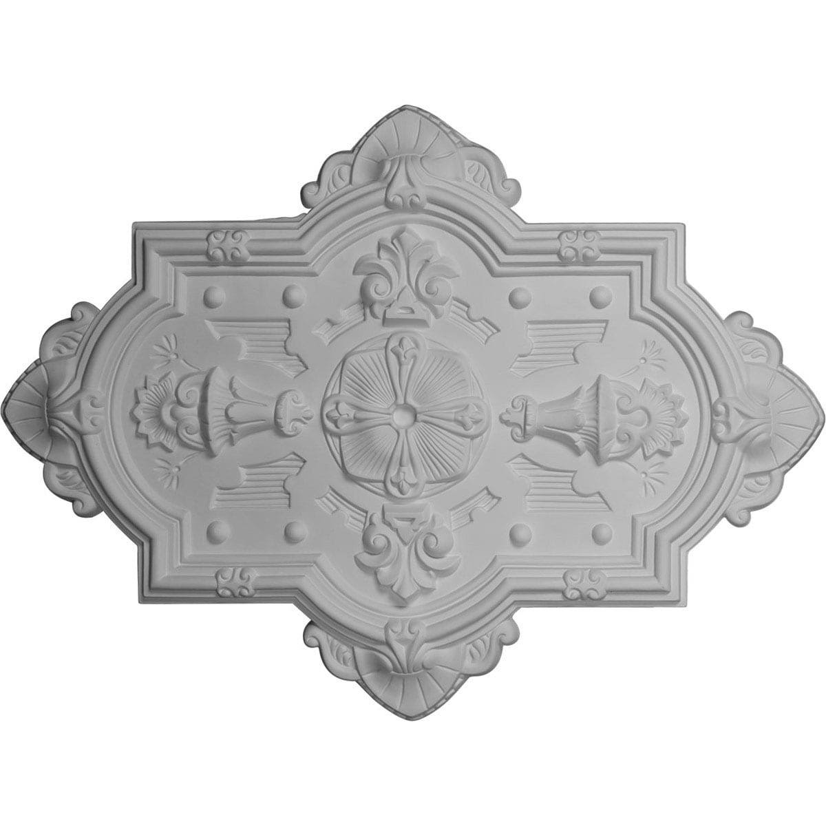 29 1/8x22H x 38 1/8x22W x 1 3/4x22P Cathedral Ceiling Medallion, Hand-Painted Mississippi Mud Crackle