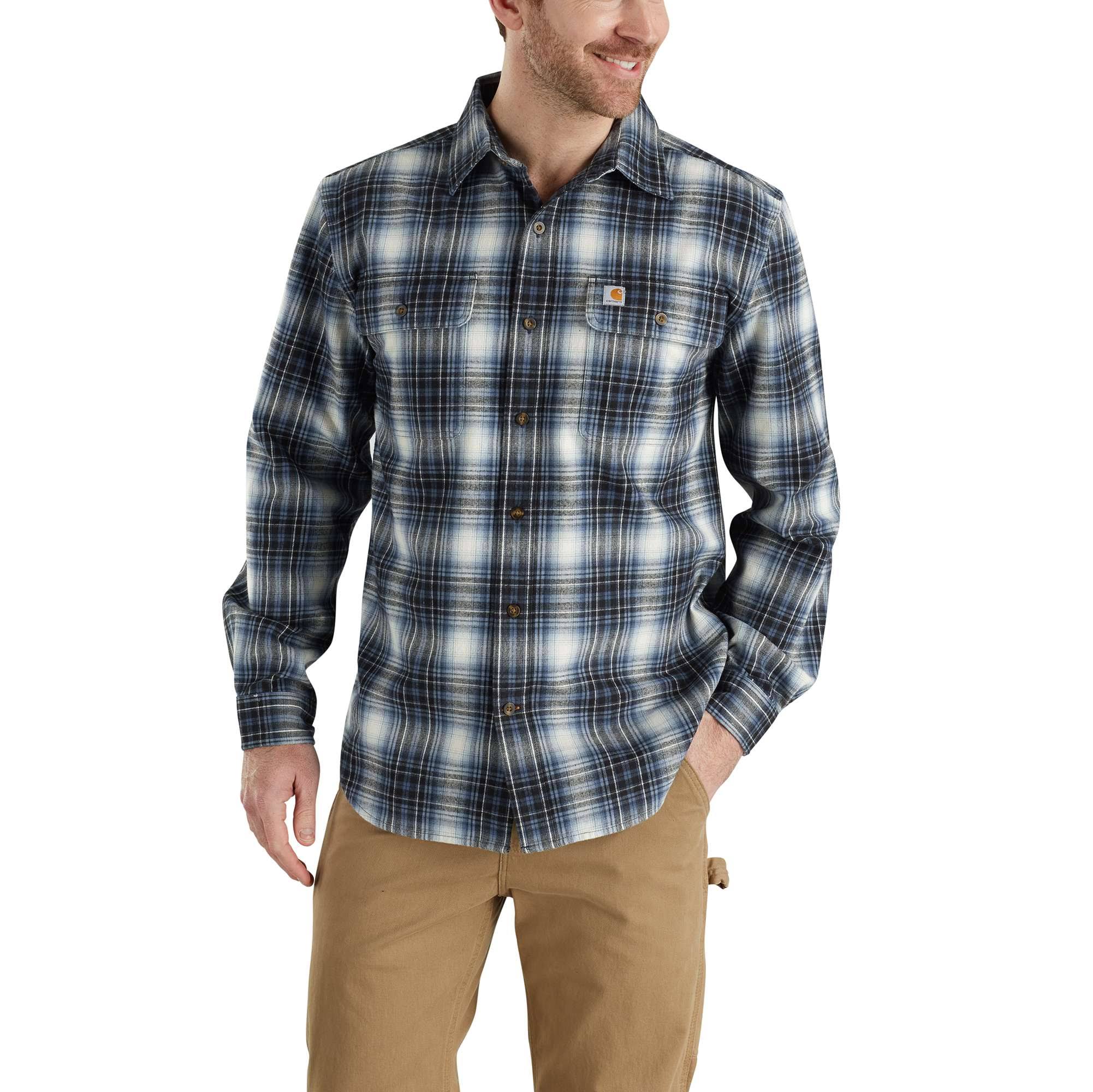 Carhartt Big u0026 Tall Men's Dark Blue Hubbard Plaid Shirt