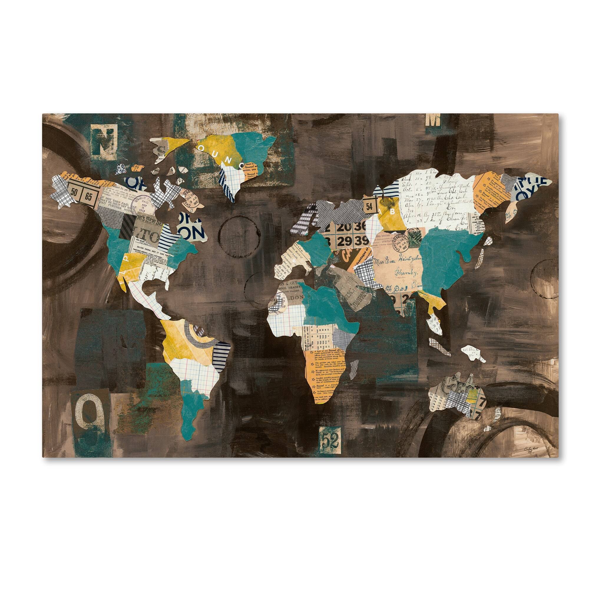 Trademark Art Courtney Prahl 'Golden World on Brown' Canvas Art