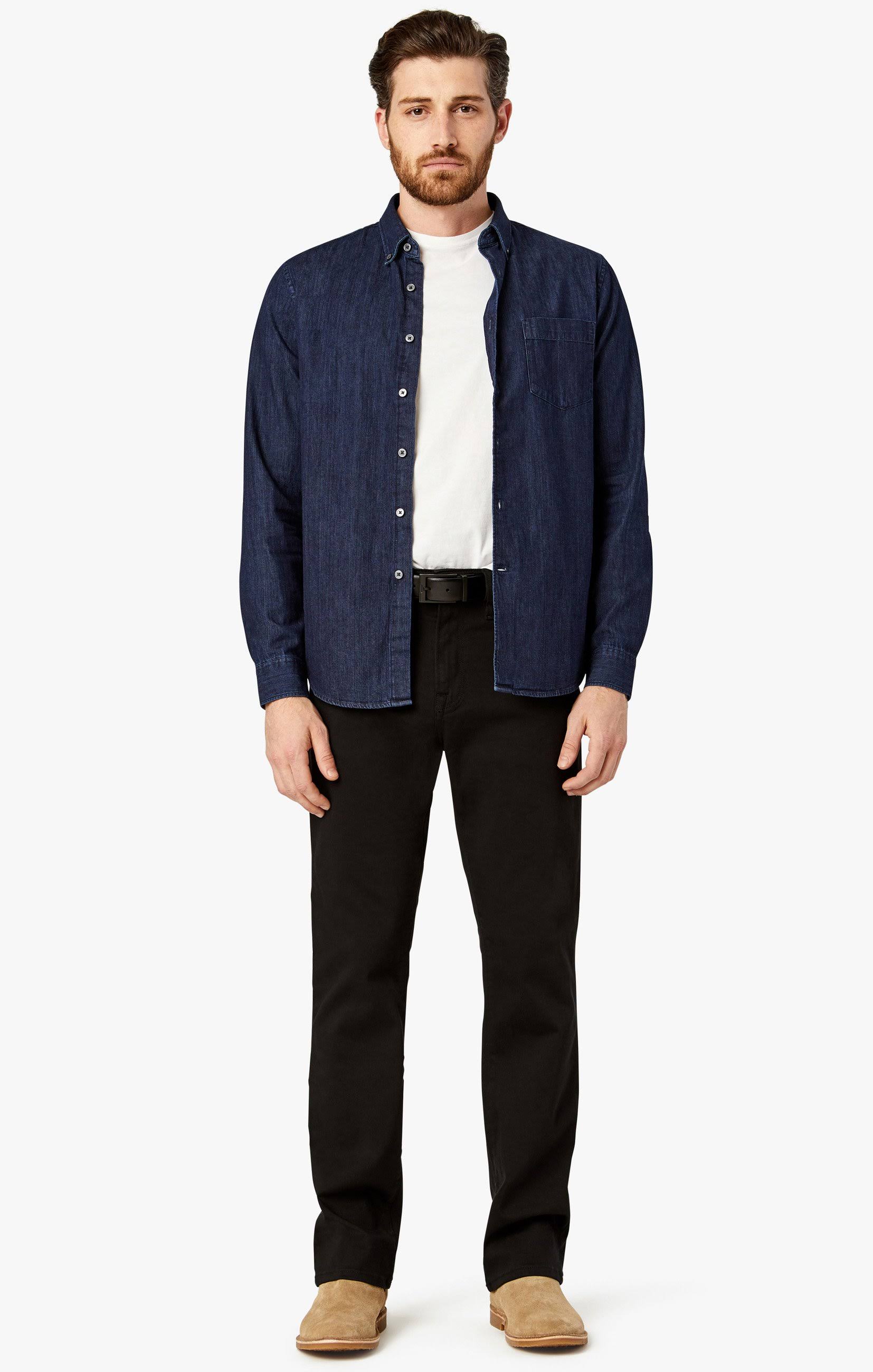 34 Heritage Men's Charisma Relaxed Straight Pants in Select Double Black