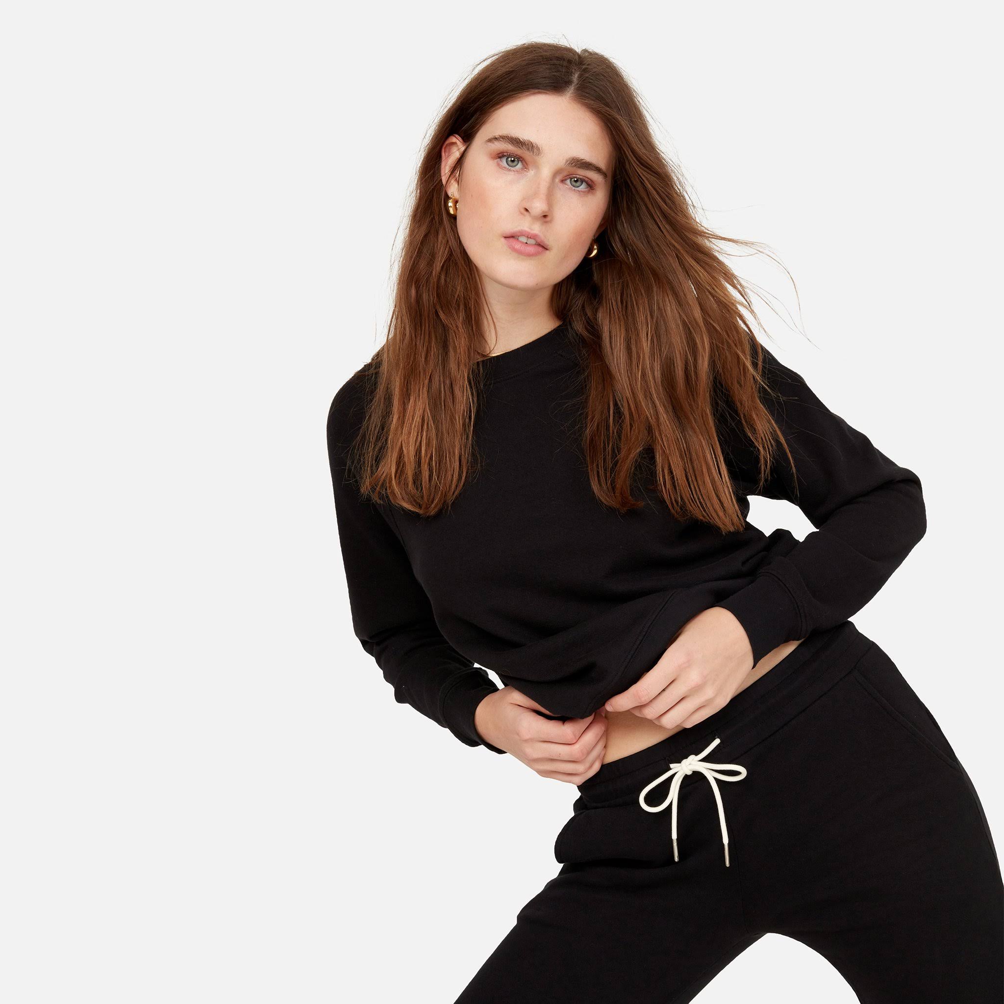 Organic Terry Raglan Sweatshirt Jet Black / S