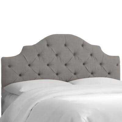 Tufted Notched Upholstered Panel Headboard Wayfair Custom Upholstery Size: King, Upholstery: Linen Gray
