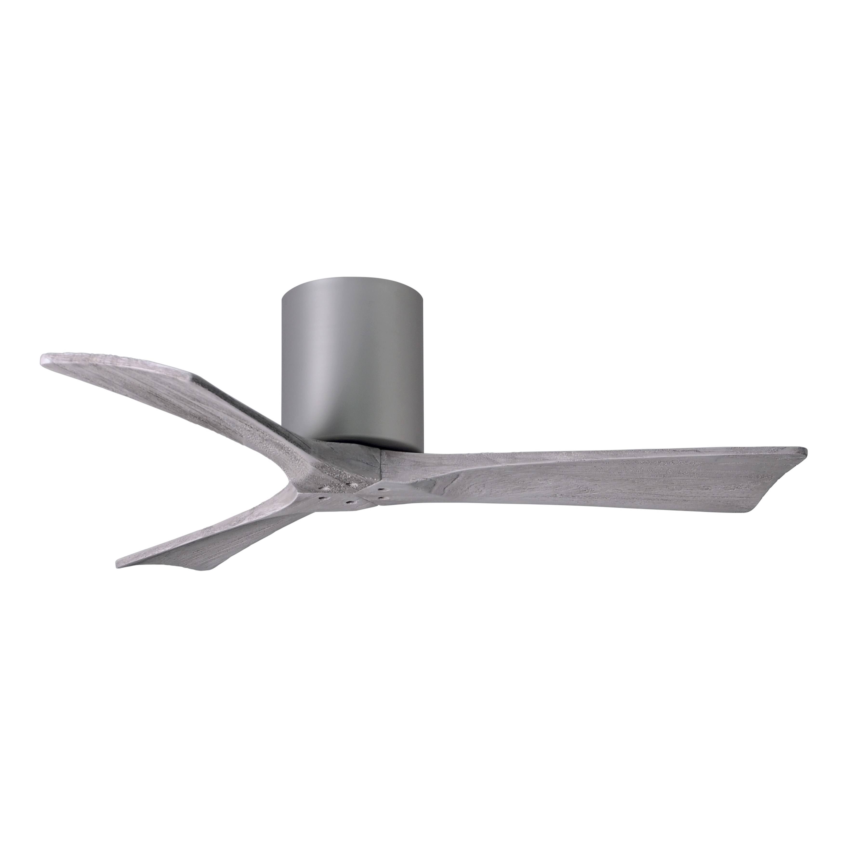 Matthews Fan Company Irene 42 inch Paddle Ceiling Fan in Brushed Nickel 3 Barnwood Tone Blade - IR3H-BN-BW-42