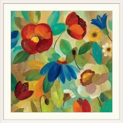 summer Floral I& by Silvia Vassileva Painting Print Great Big Canvas Format: White Frame, Size: 38x22 H x 38x22 W x 1x22 D