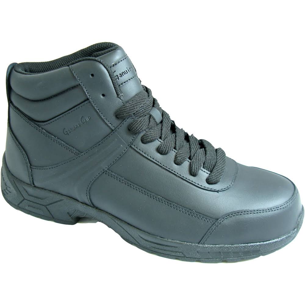 Genuine Grip Footwear Unisex Slip-Resistant Athletic Steel Toe Work Boot, Size: 12, Black Leather