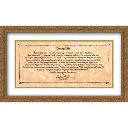 Living Life 2x Matted 28x16 Large Gold Ornate Framed Art Print by Bonnie Mohr