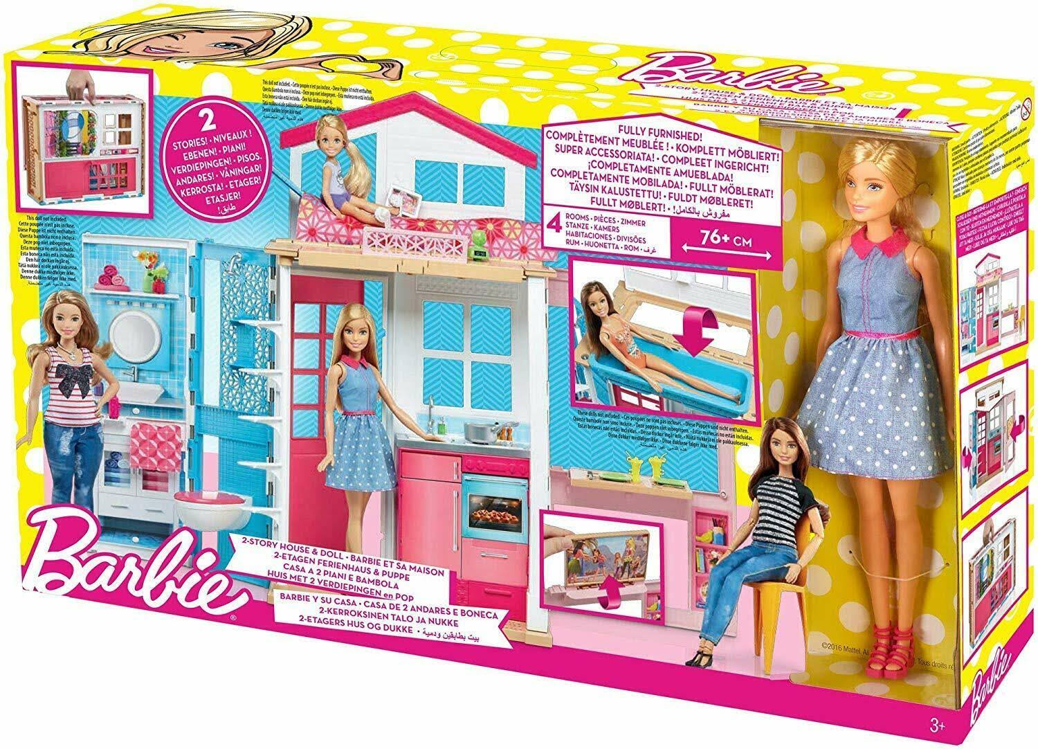 Barbie DVV48 2-Story House and Doll