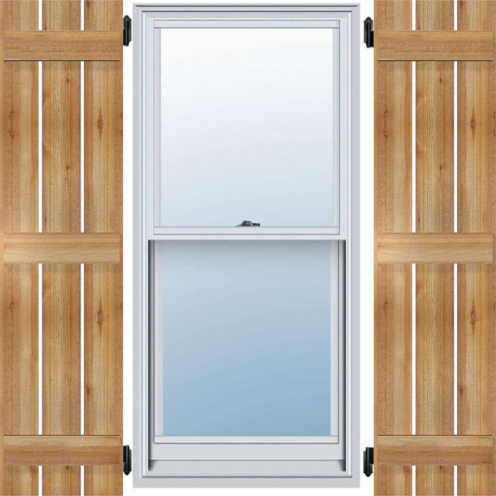 Ekena Millwork RBS06S23X080RWR 23x22W x 80x22H TimberCraft Four 5 3/8x22 Boards Spaced Board-n-Batten Shutters, Rough Sawn Weste