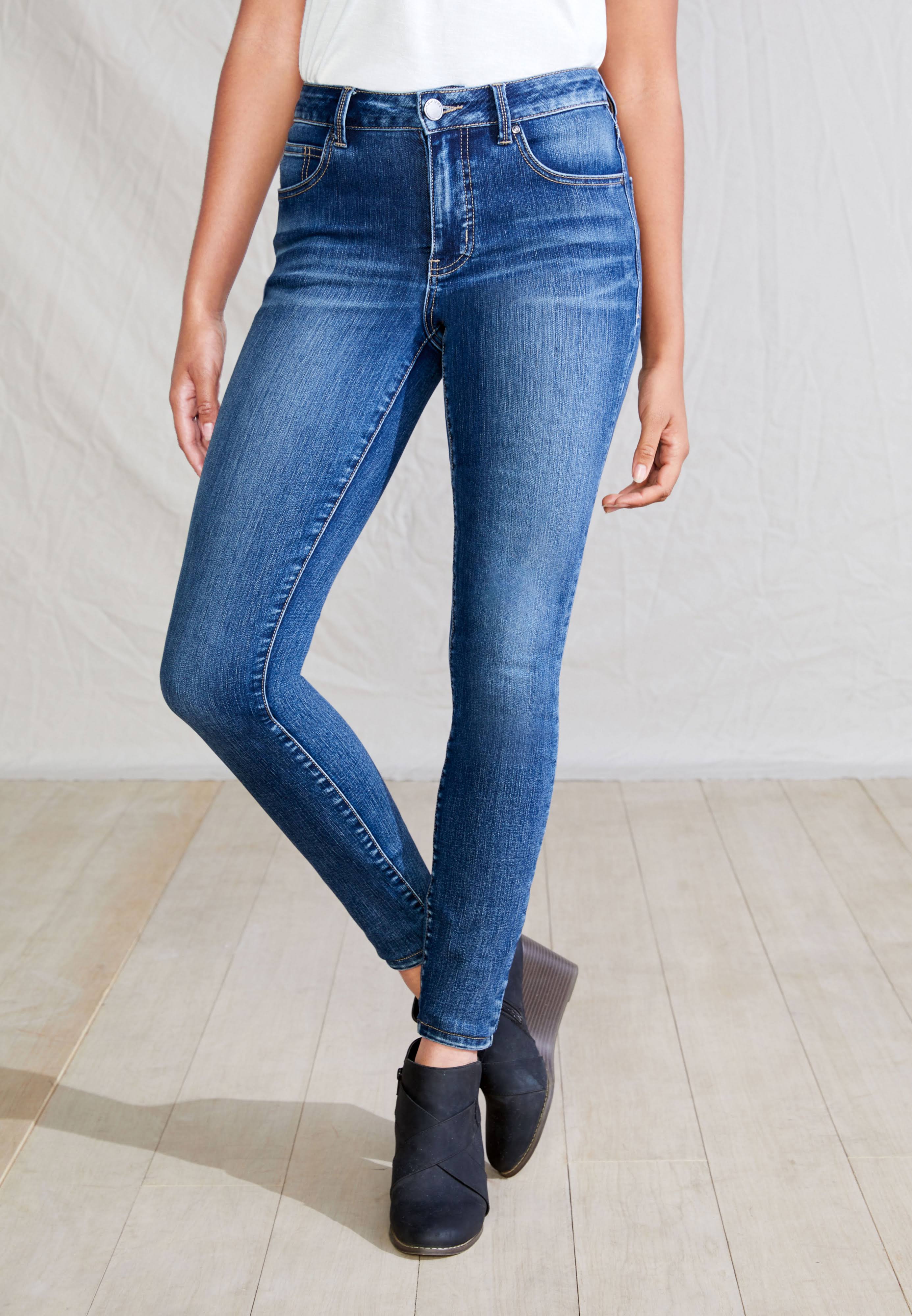 Maurices Womens Everflex High Rise Medium Wash Stretch Super Skinny Jeans Blue - Size 8