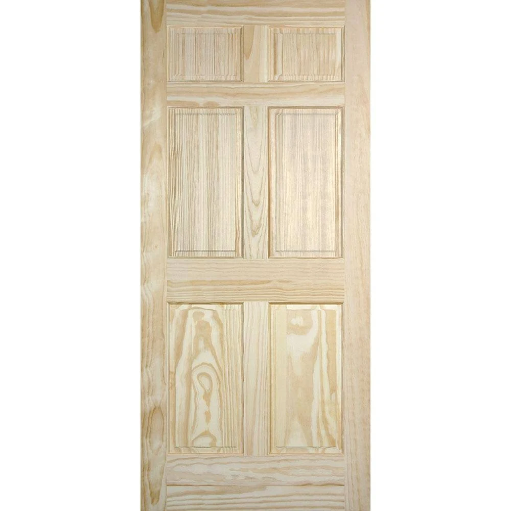 Masonite 36 in. x 80 in. Radiata Unfinished Smooth 6-Panel Solid Core Pine Interior Door Slab