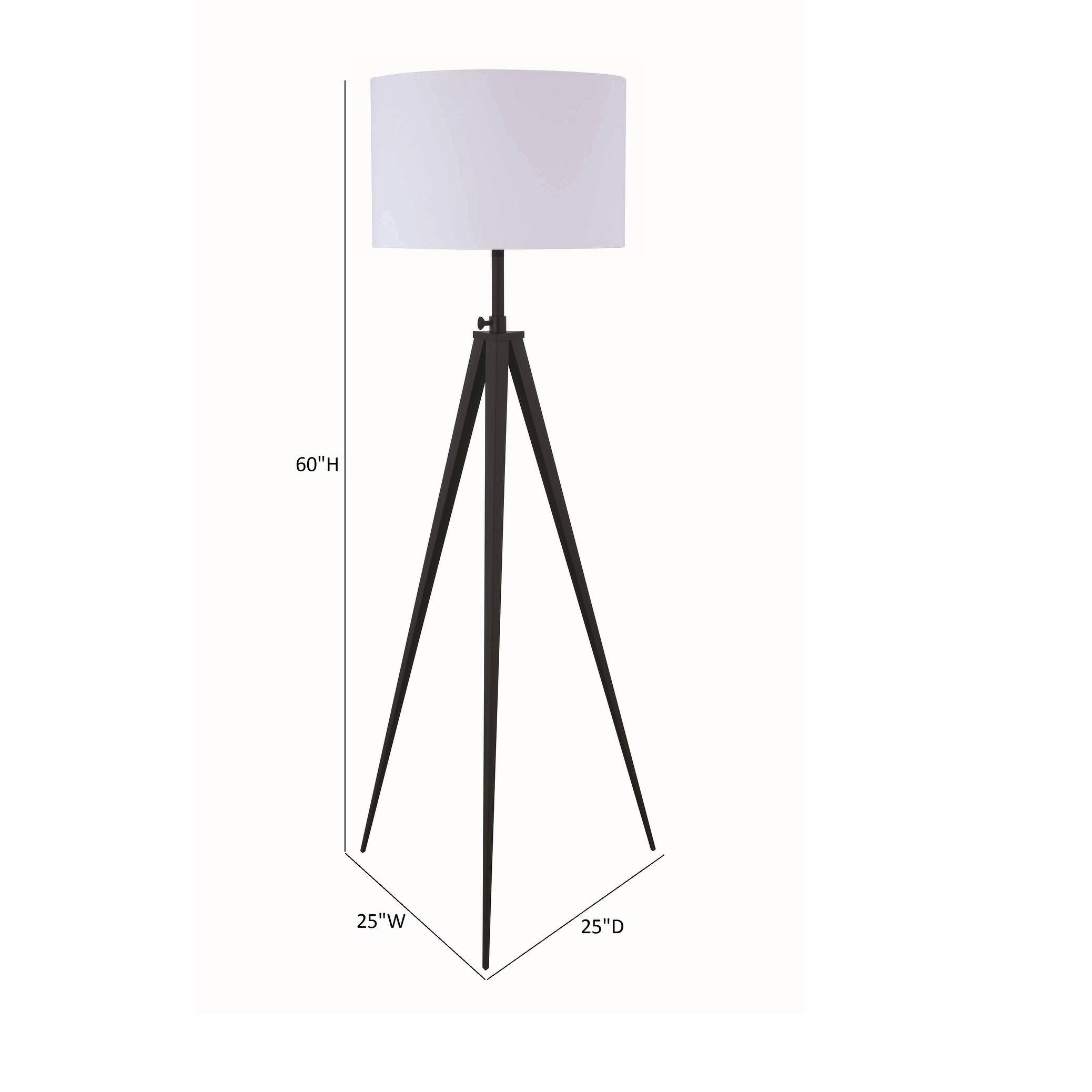 White and Black Tripod Floor Lamp by Coaster 920074