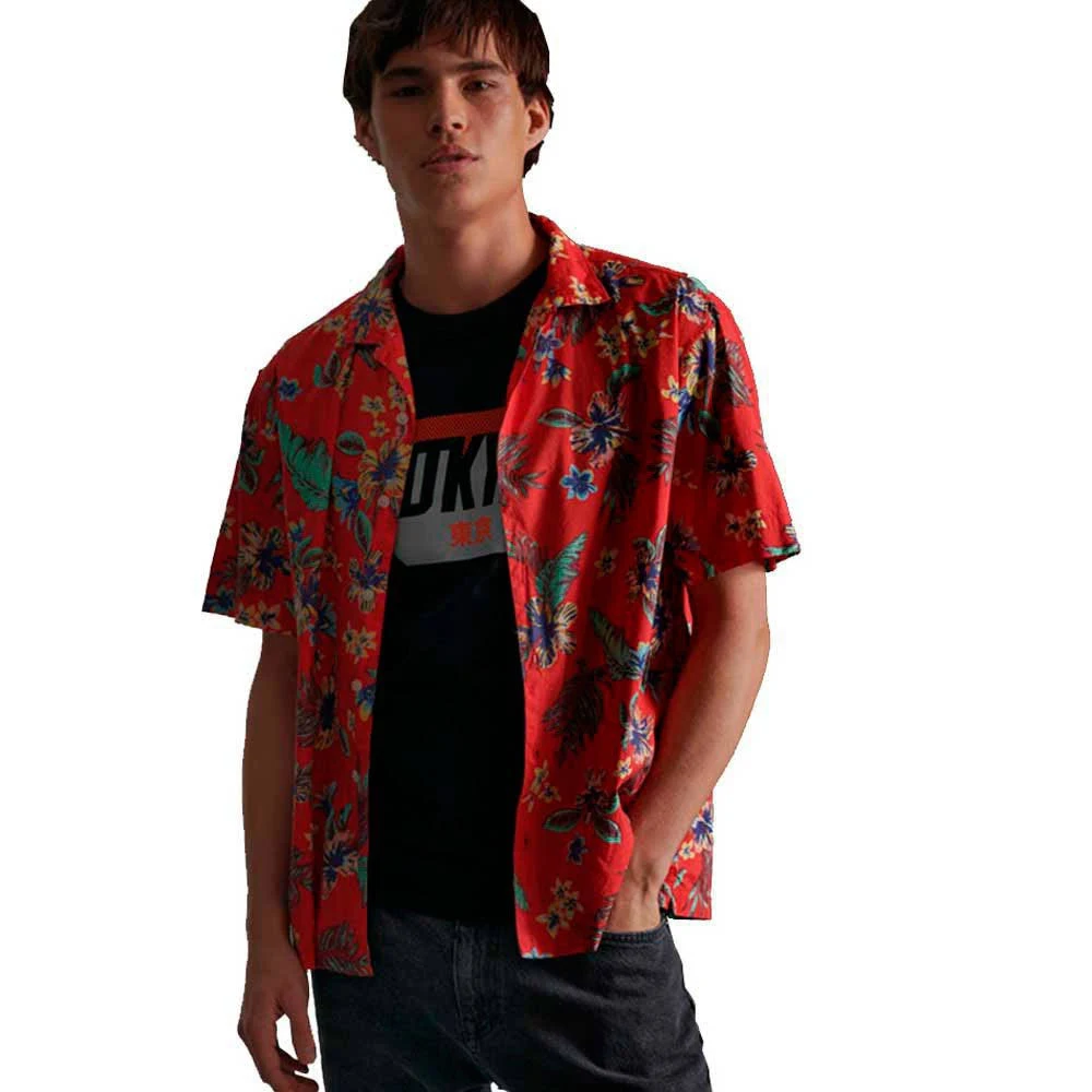 Superdry Hawaiian Box Short Sleeve Shirt - Red - Casual Shirts