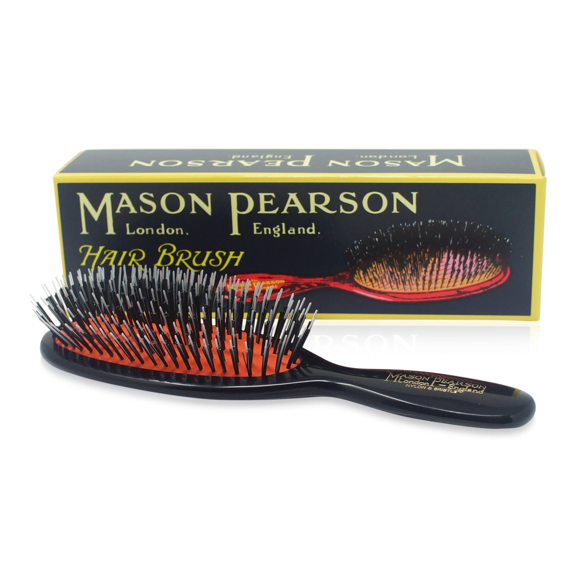 Mason Pearson Pocket Bristle u0026 Nylon Hair Brush (BN4) - Dark Ruby