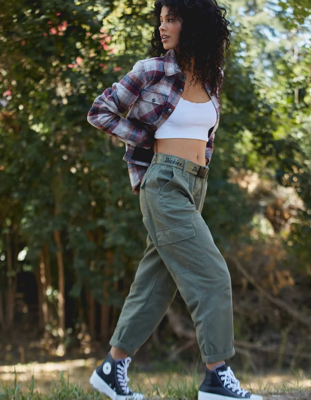 Dickies Belted Utility Olive Cargo Pants - Olive - 15