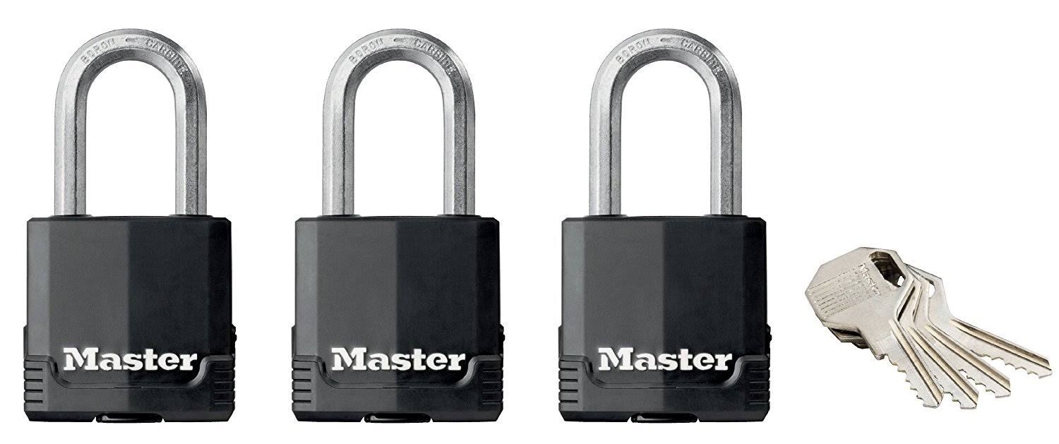 Master Lock - Excell Weather Tough 45mm Padlock 4-Pin- Keyed Alike x 3
