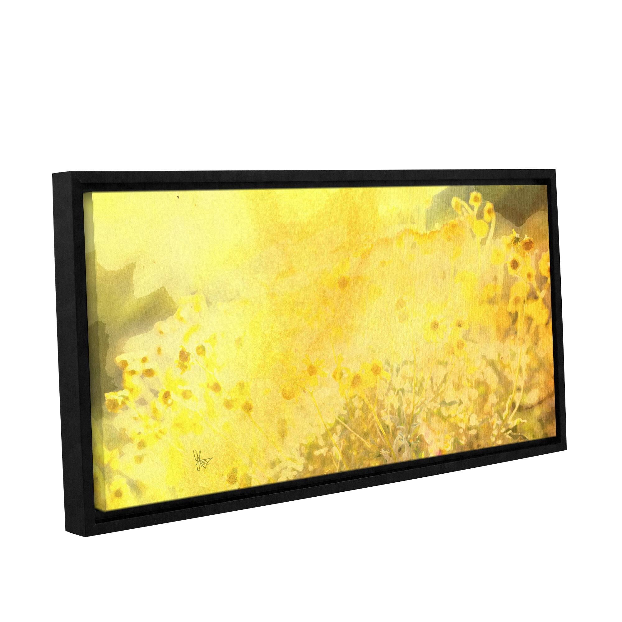 ArtWall Scott Medwetz's 'Gold Water Tips' Gallery Wrapped Floater-framed Canvas, 18 x 36