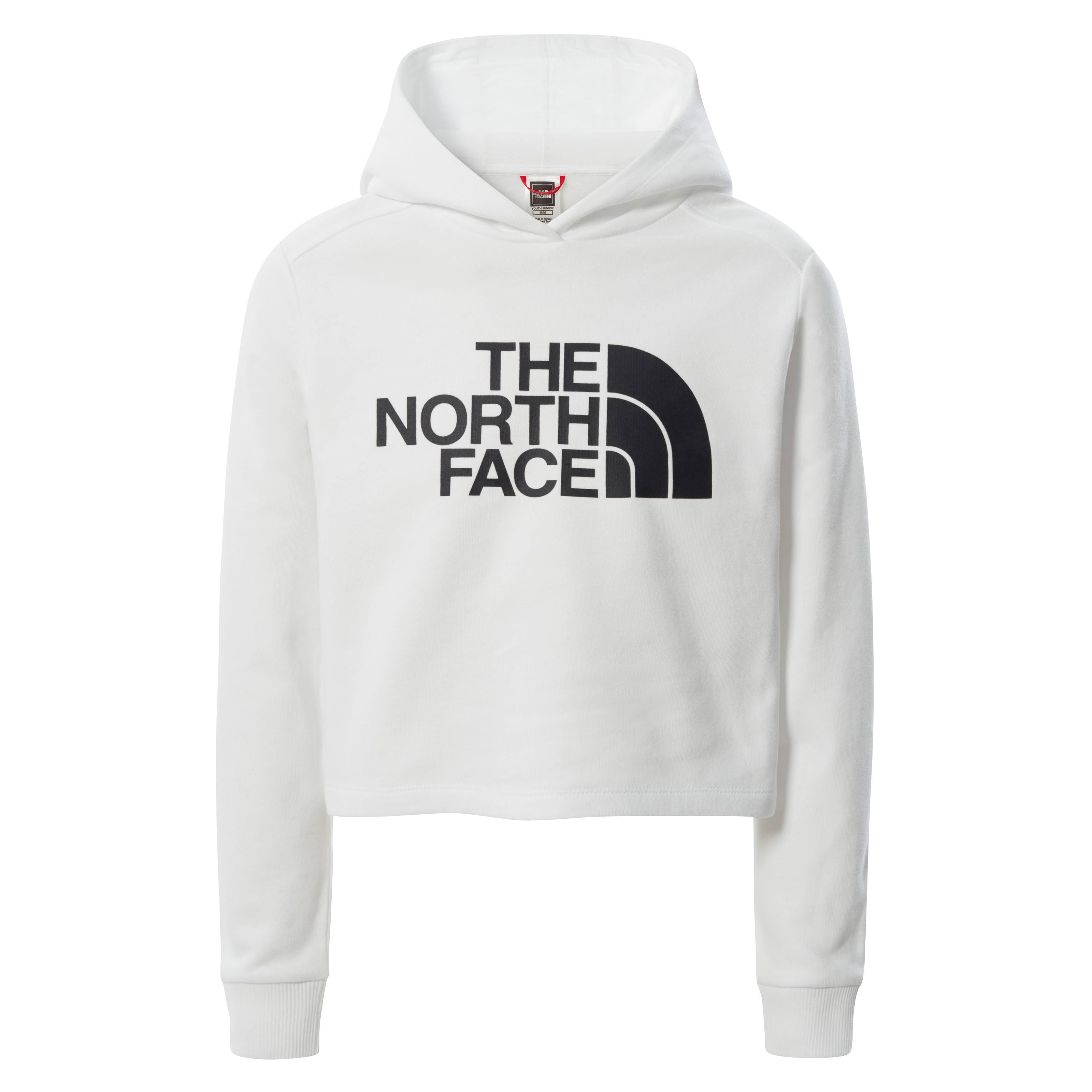 The North Face Drew Peak Crop Hoodie White Girls - XL