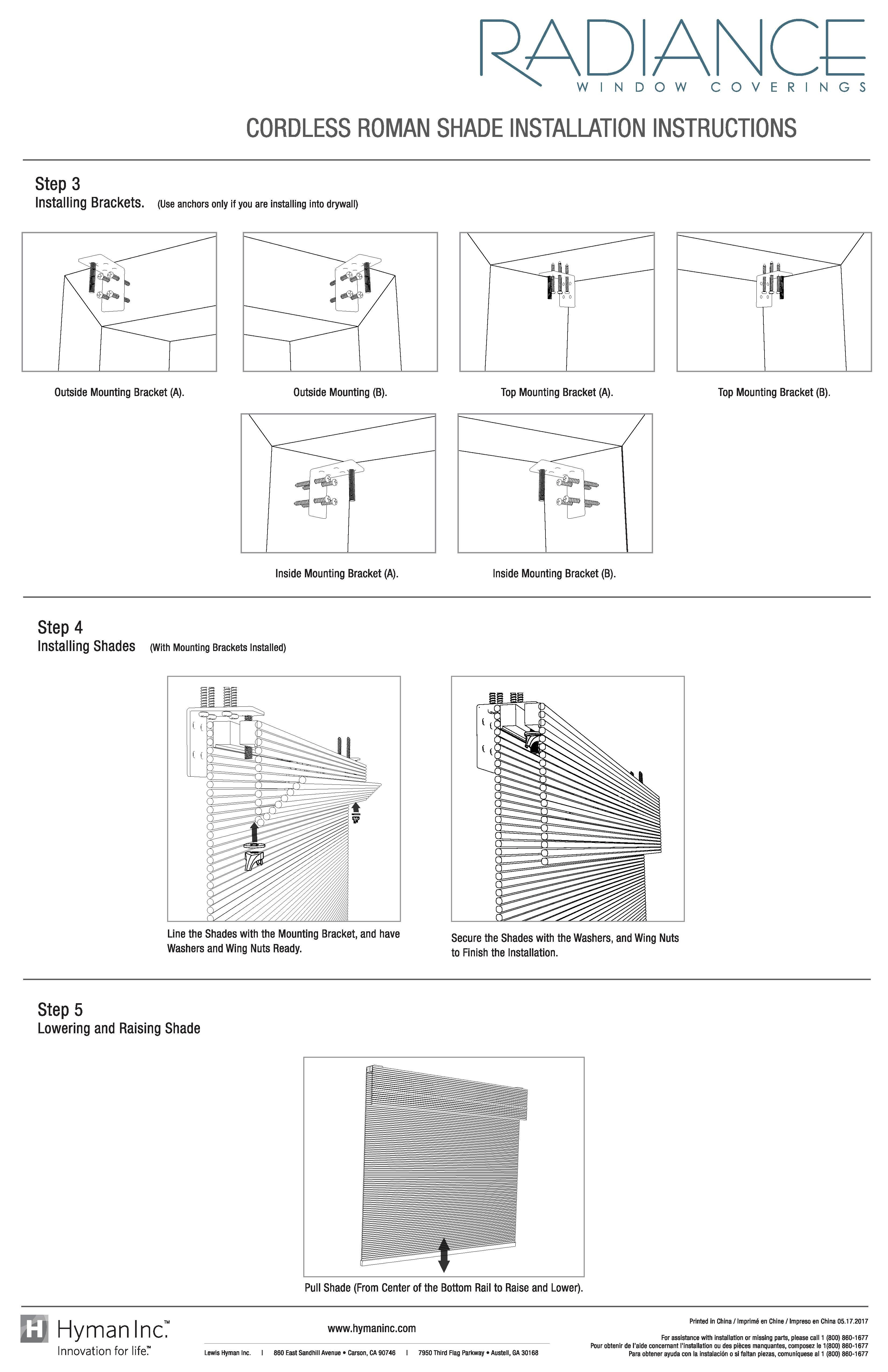 Radiance Cordless Espresso Roman Shade - 39x64