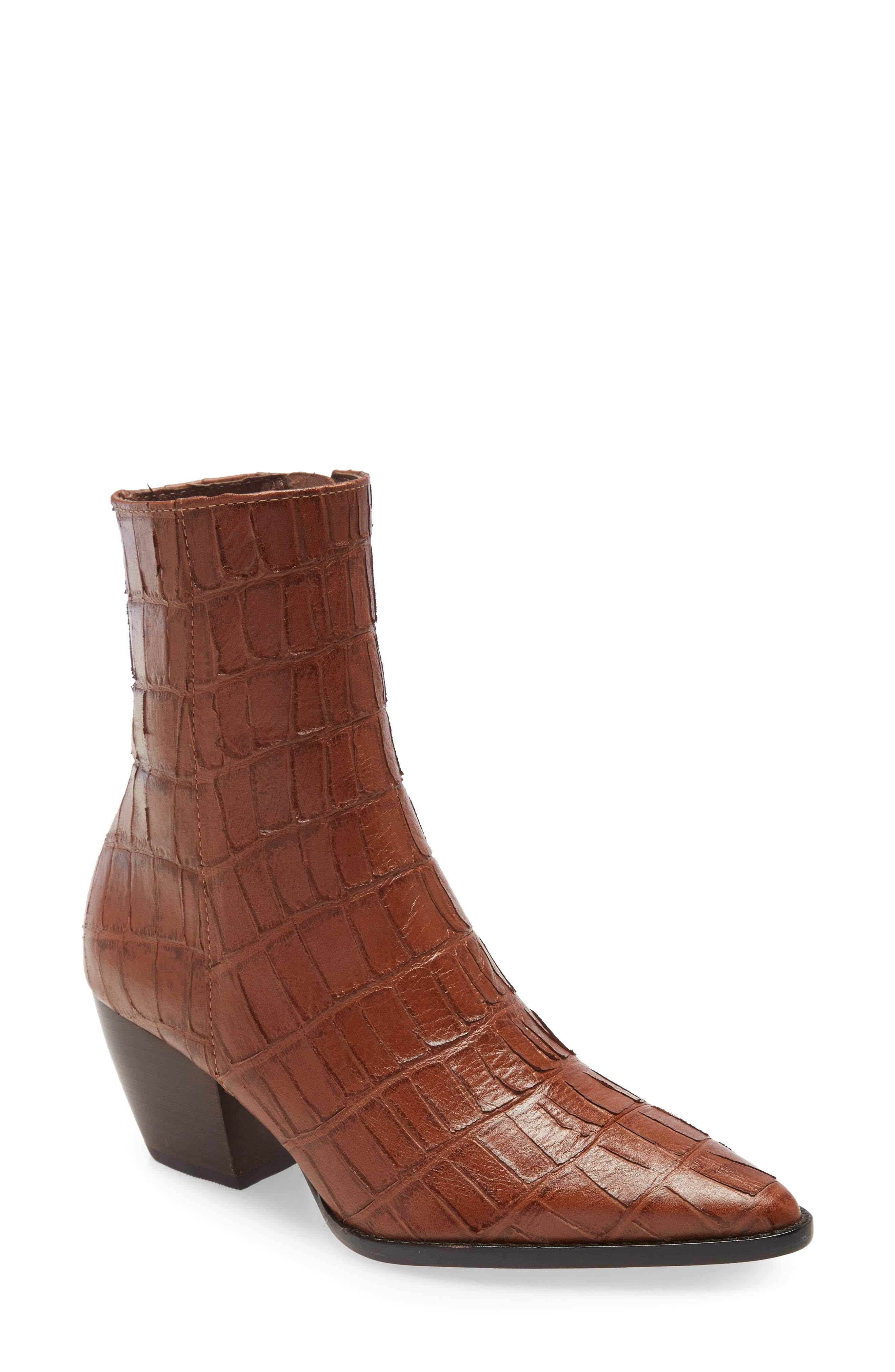 Matisse Caty Women&s Zip Boots Brown Croc Leather : 8.5 M