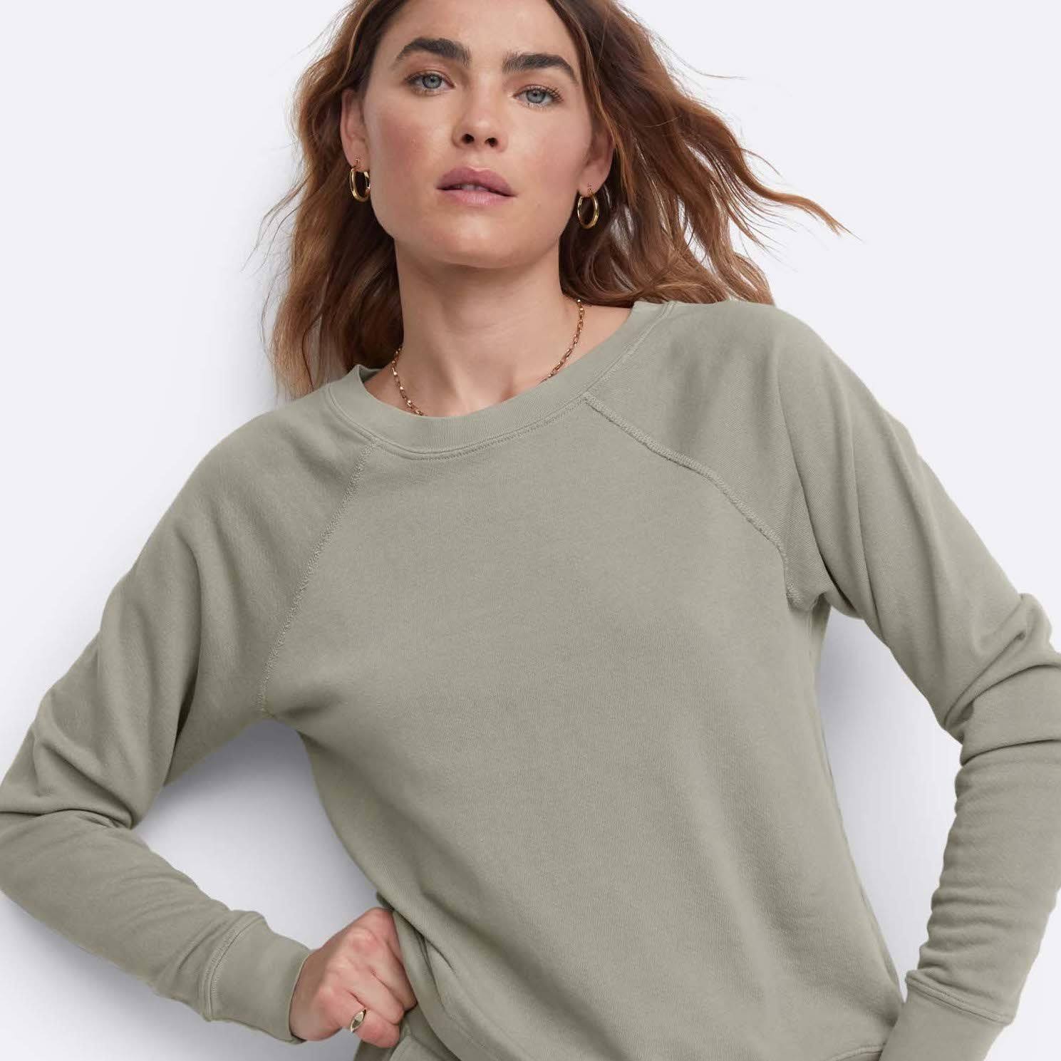 Organic Terry Raglan Sweatshirt Sage / XL