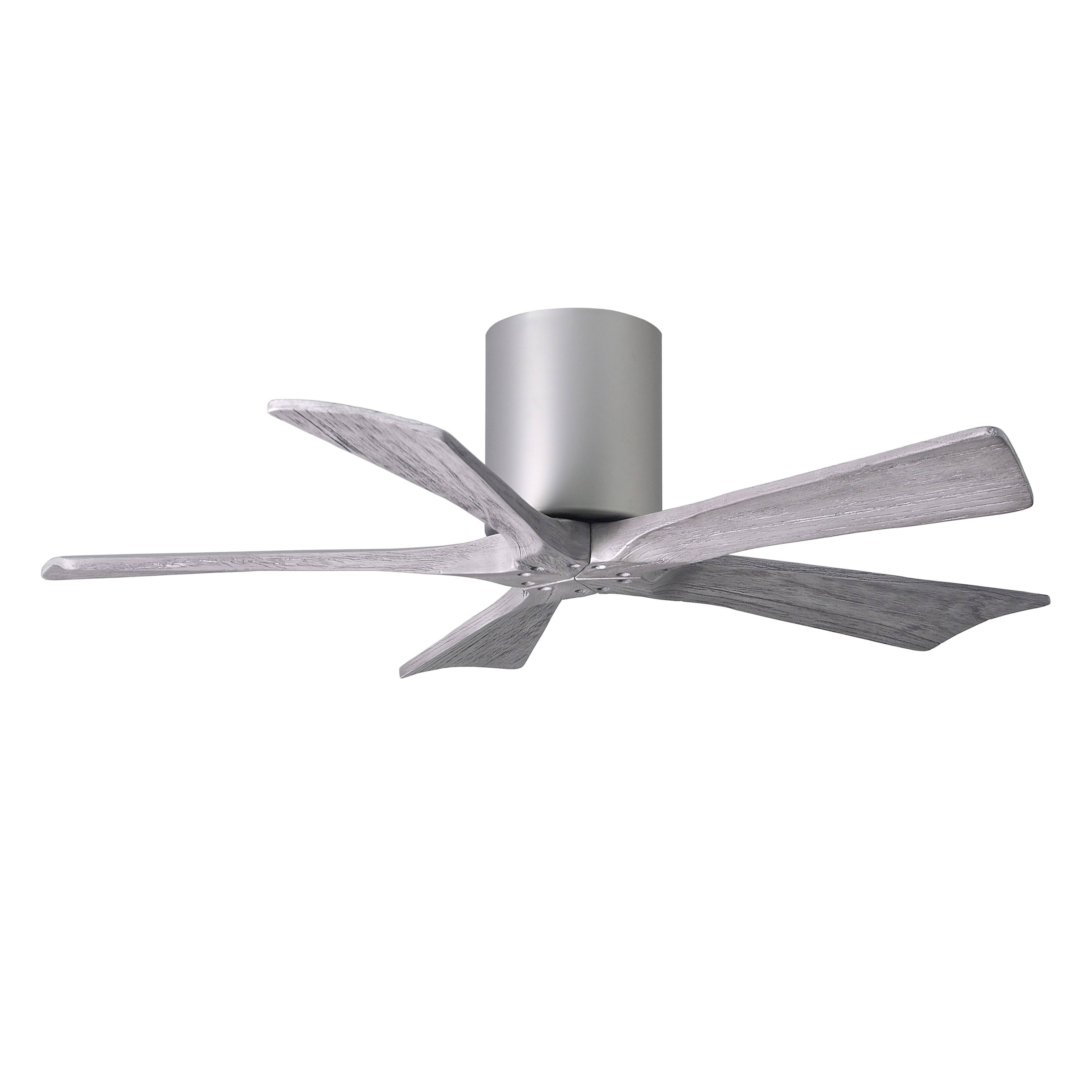 Matthews Fan Company IR5H-BN-BW-42 Irene 42 inch 5 Blade Paddle Flush Mounted Ceiling Fan in Brushed Nickel