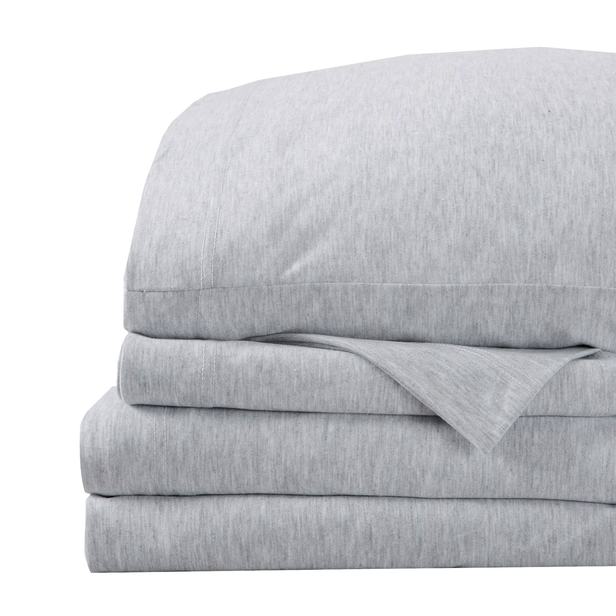 Great Bay Home Tech Knit Jersey Sheet Set King Light Grey