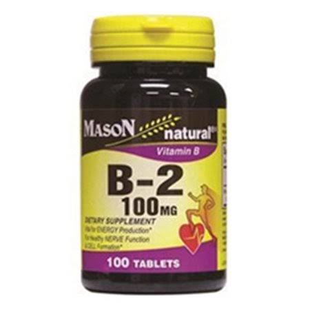 Mason Naturals Vitamin B-2 100 mg Tablets - 100 EA, 6 Pack