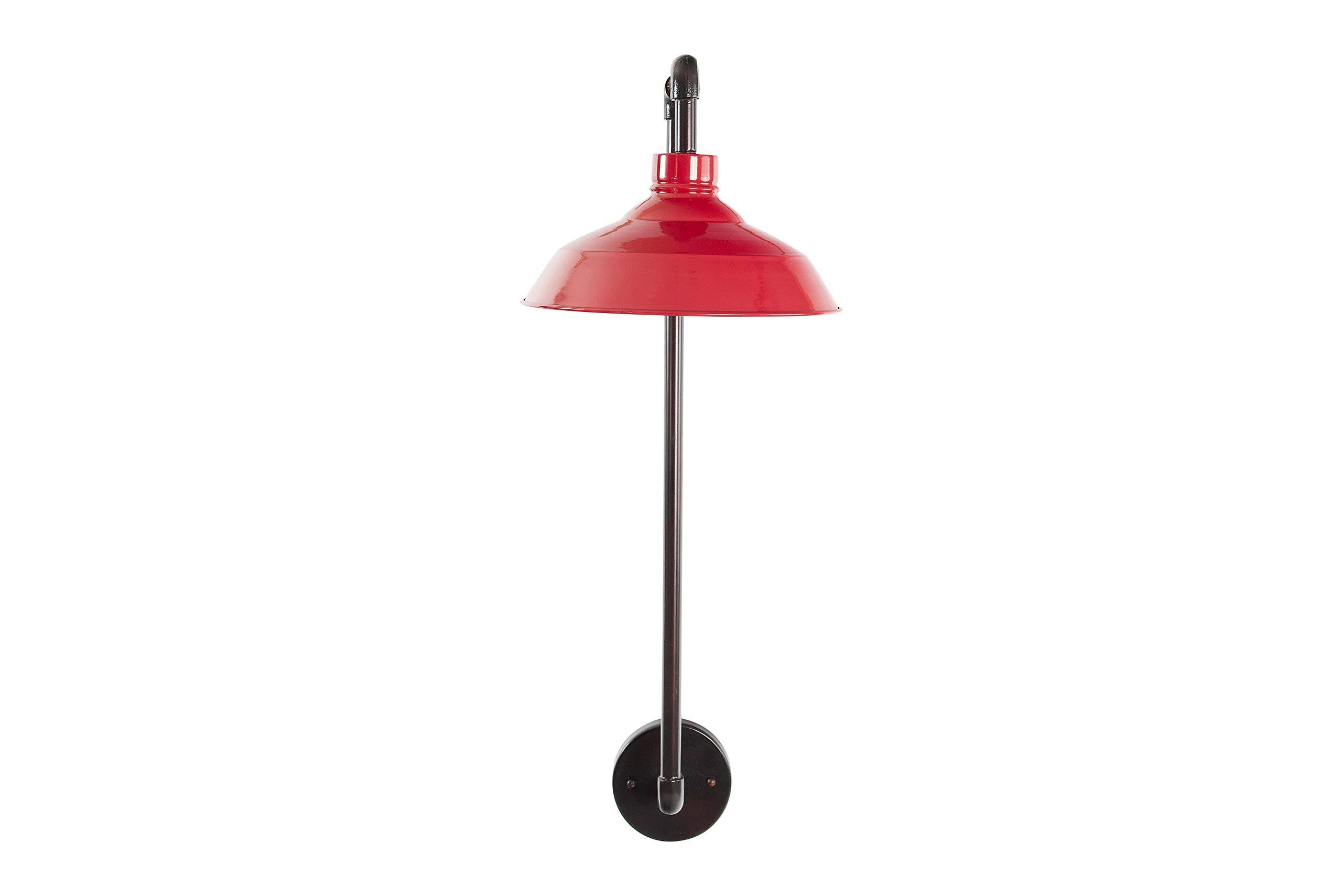 Creative Co-op EC0201 Metal Wall Round Shade Sconce, Red
