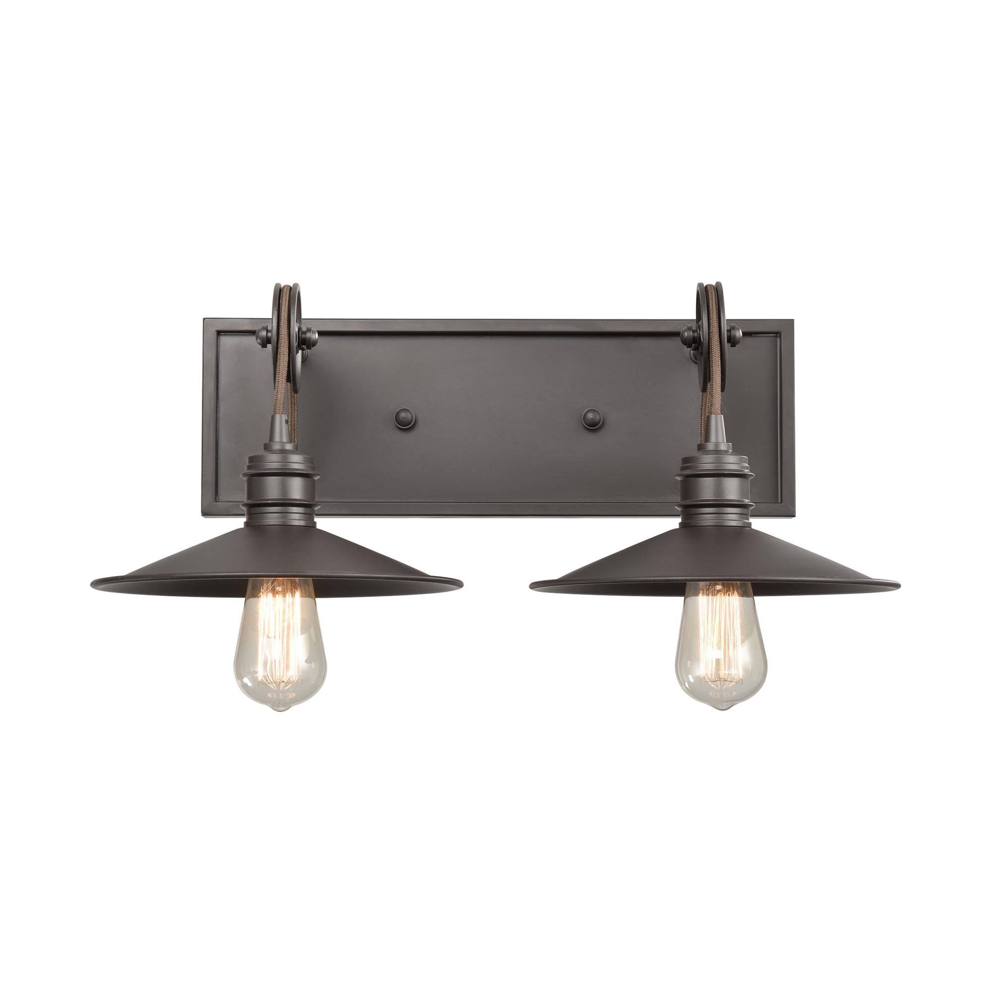 Elk Lighting 69085/2 Spindle Wheel 2-Light Vanity Light in Oil Rubbed Bronze
