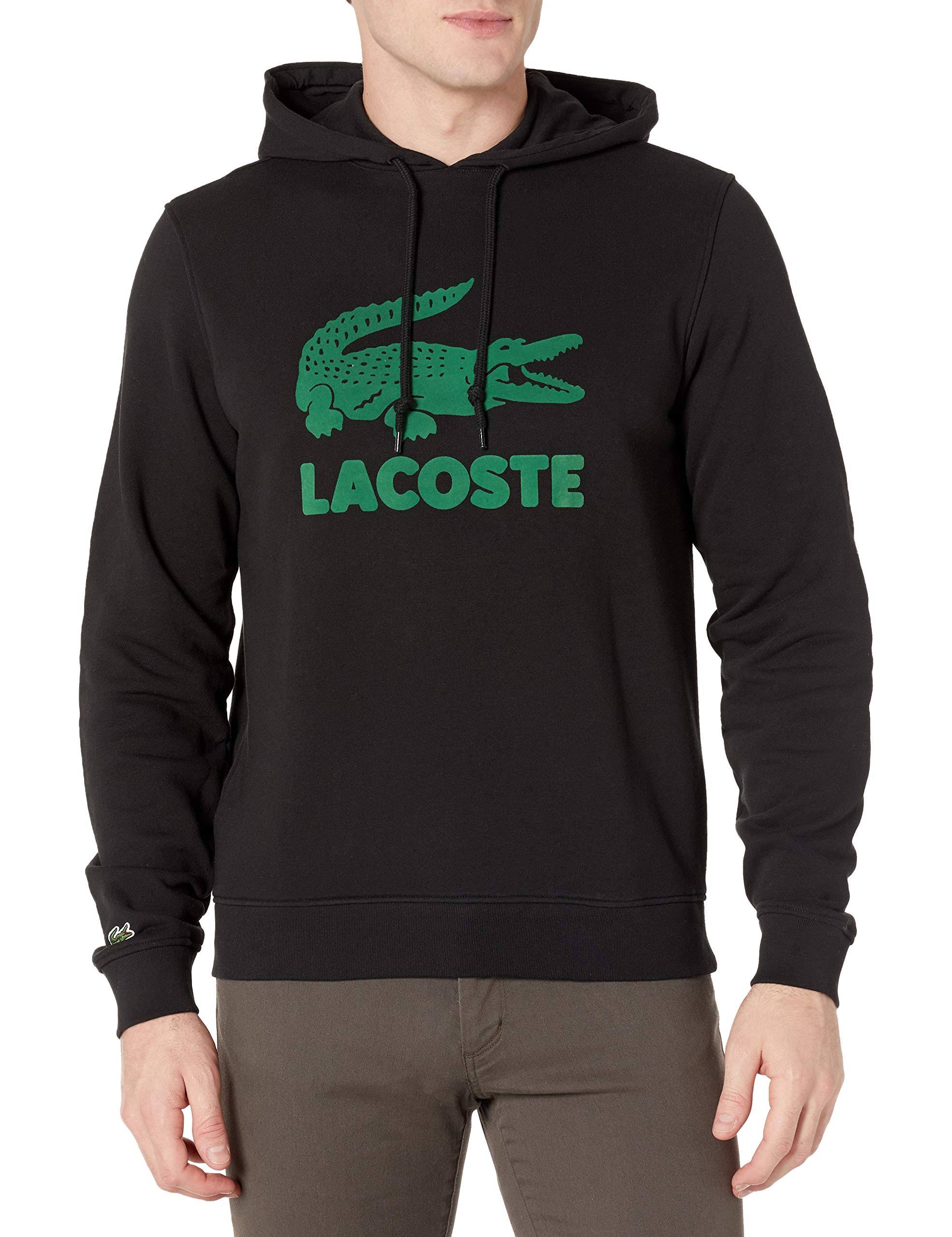 Lacoste Men's Hooded Fleece Sweatshirt with Printed Logo - 3XL - 8